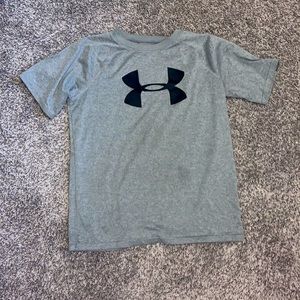 Boys Grey Under Armour Logo Tee